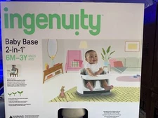 Ingenuity Baby Base 2-in-1 Booster Feeding and Floor Seat with Self-Storing Tray