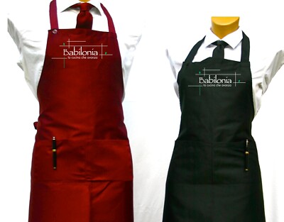 10 Grembiuli Professionali Personalizzati Bordeaux con pettorina