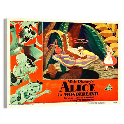 1951 Alice in Wonderland (RKO) KIDS Movie Poster or Canvas Home Decor Art