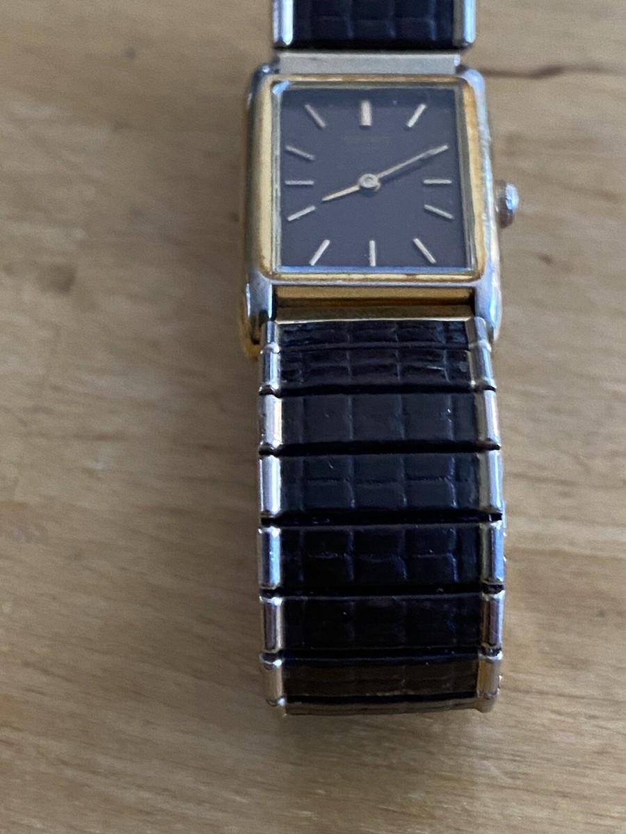 Vintage Seiko Tank Gold Tone Quartz Tank Watch w/Bracelet