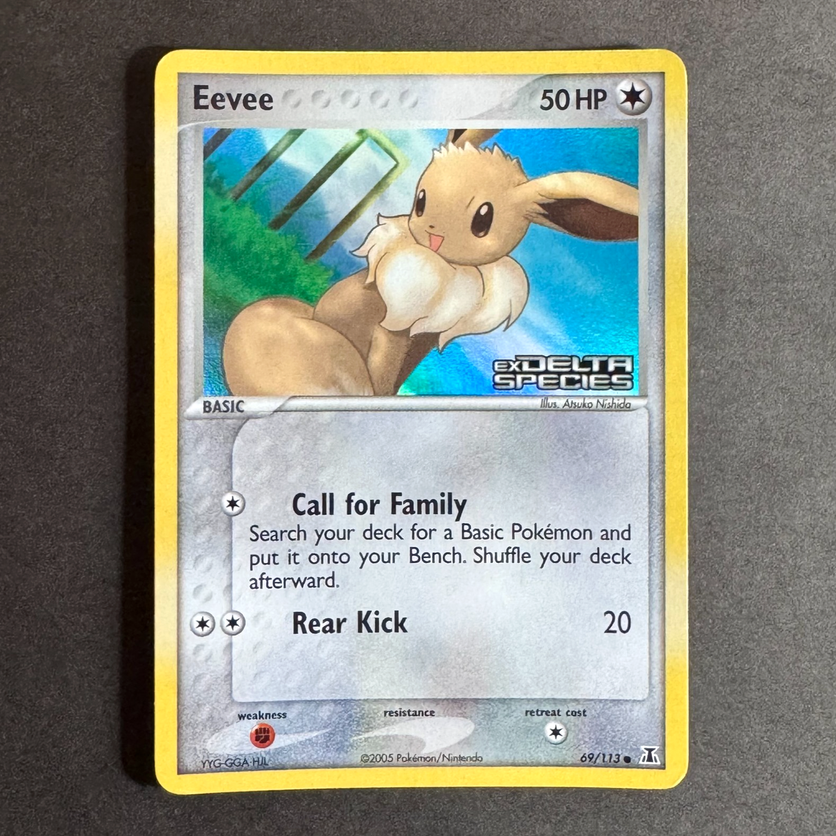 Pokemon Eevee Reverse Holo Stamped Ex Delta Species Card 69/113 DS