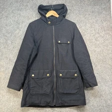 APC Jacket Mens 40 Size Large Navy Hooded Utility Chore Canvas Cotton Blend