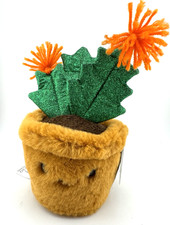 NYC FAO SCHWARZ 7" Plush Cactus Plant Orange Flowers Sparklers NWT