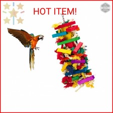 Extra Large Natural Wood Bird Toys for Macaws, African Grey, Amazon Parrots Gift