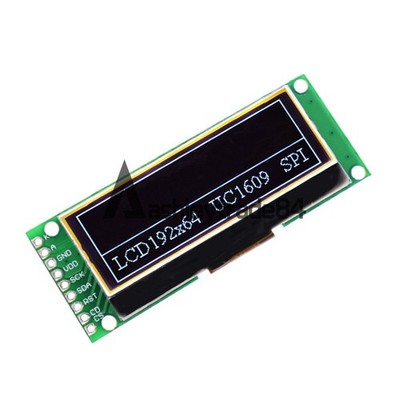 2'' 192x64 Graphic LCD Display Module UC1609 SPI 5V Black *tn