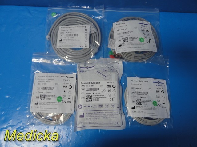 GE Dash 4000 Monitor (T/CO, SpO2, ECG, NBP) W/ 2x Batteries & NEW Leads ...