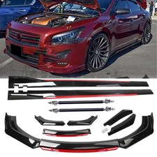 For Nissan Maxima 2009-14 Gloss Black Front Bumper Lip Spoiler Splitter Body Kit