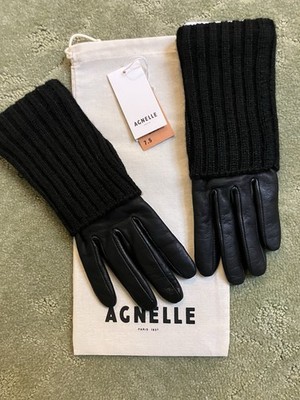 Agnelle Atelier Black Gloves- Polka - Size 7 1/2