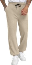Men's Casual Drawstring Baggy Jogger Pants Tapered Elastic Waist Sweatpants with