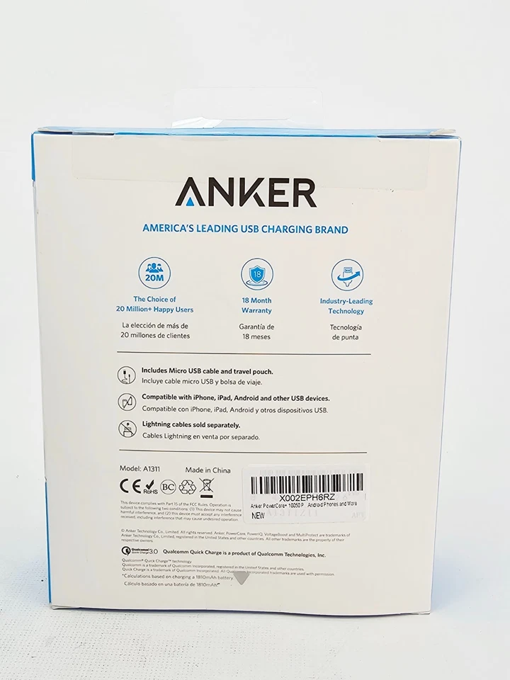 Anker PowerCore+ 10050 mAH Power Bank Qualcomm Quick Charge 3.0 PowerIQ Tech - Image 3 of 4