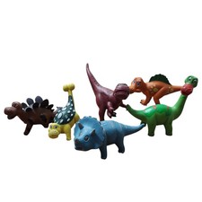Dinosaur Toy Educational Figures Lot of 6 Unbranded Happy Plastic Resin Smiling