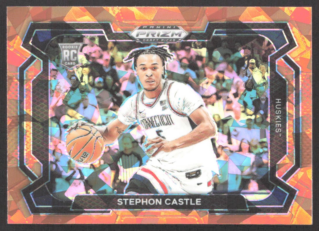 Stephon Castle 2024 Panini Prizm Draft Picks Orange Ice #17 Variation UConn