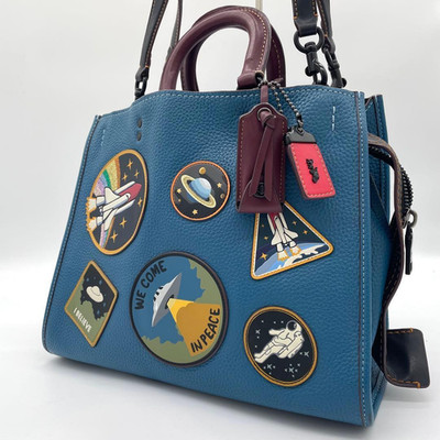 バッグ Coach Rogue NASA Collabo 2Way Bag 10976 COACH Rogue NASA Collaboration Patch Leather Top Handle Shoulder