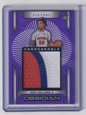 2024-25 Panini Obsidian Unbreakable Memorabilia Electric Etch Purple Flood RON