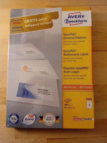 Avery Zweckform Etiketten 3660 Weiß 97 X 67.7 Mm-image