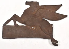 Vintage Mobil Pegasus Gas Motor Oil Advertising License Plate Topper Sign