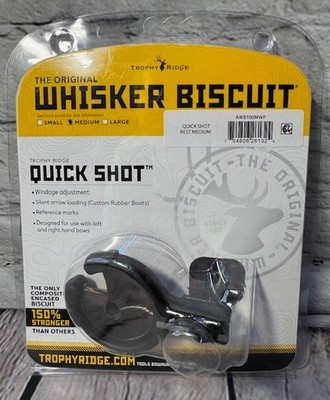 Trophy Ridge Whisker Biscuit Quick Shot Rest Universal RH/LH Black Medium NEW