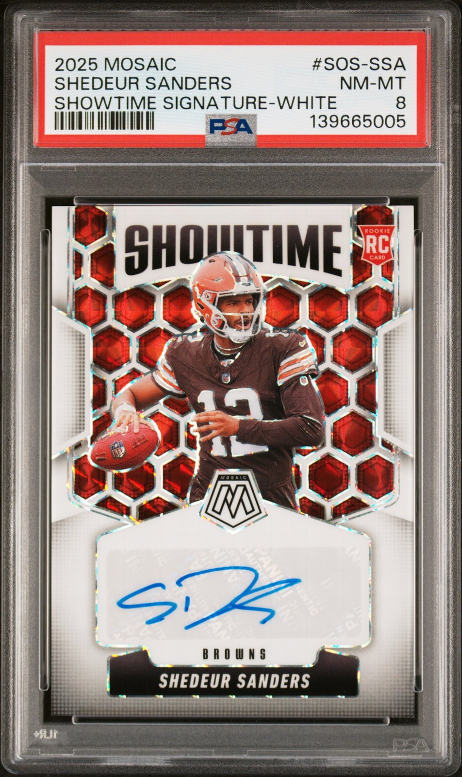 Shedeur Sanders Panini Mosaic Showtime Signatures #SOSSSA White
