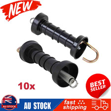 10x Insulated Electric Fence Gate Handles Spring Hook Black Livestock Farm Use