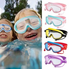 Big Frame Swim Goggles Anti-Fog Wide View Scuba Diving Glasses w Earplugs Adults
