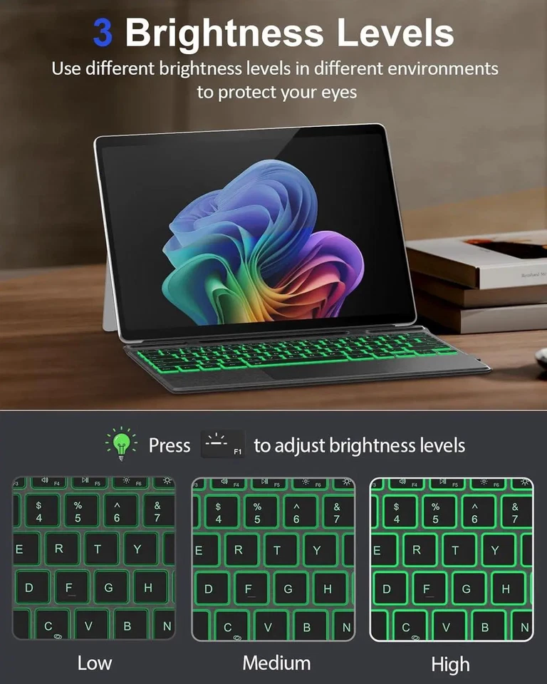 Type Cover for Microsoft Surface Pro 12 11 10 9 8 X 7 Plus 6 5 4 3 Keyboard - Image 4 of 4