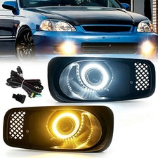 Fit For 1999-2000 Honda Civic Drl Dual Color Led Bumper Fog Lights Driving Lamp Fit For 1999-2000 Honda Civic Drl Dual Color Led Bumper Fog Lights Driving Lamp