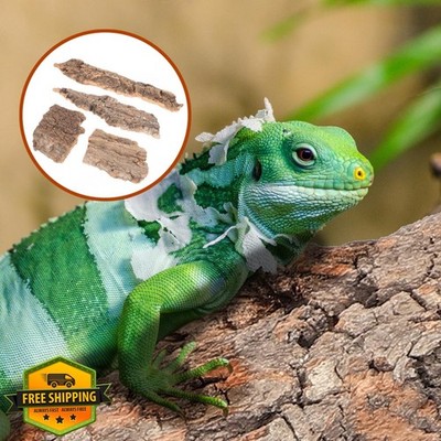 IMIKEYA 4pk Reptile Cork Bark Hide Gecko Tortoise Terrarium Decor