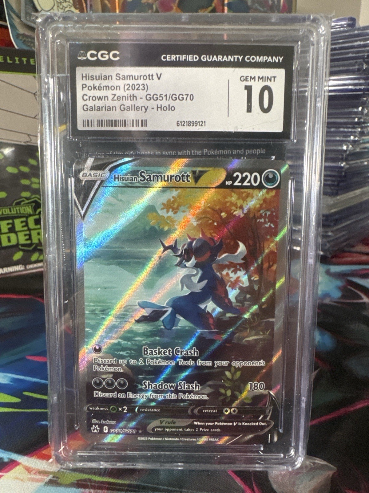 CGC 10 Hisuian Samurott V GG51/GG70 Crown Zenith Galarian Gallery Holo