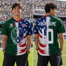 Personalized USA Soccer Jersey, Custom Name Number Football Shirt, Unisex Americ