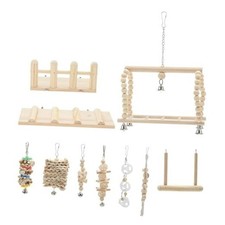 Cockatiel Toys, Bird Toys, Parrot Swing Toys with Climbing Ladder and 8 Pcs