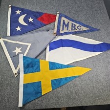 Vintage Burgee Yacht Club Flag Pennant Lot X 5 Used Bunting 