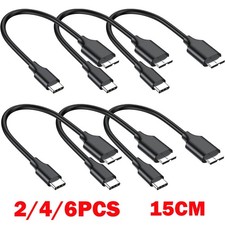 2/4/6Pc 15cm Micro B to USB C External Hard Drive Cable Portable For Seagate US