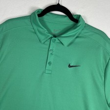 Nike Golf Shirt Mens Large Green Victory Solid Dri-Fit Polo S/S 454472-336 L