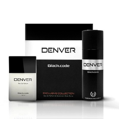DENVER Black Code Gift Pack | Deodorant 150ML + Perfume 60ML Combo Set for Men
