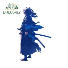 EARLFAMILY Cool Samurai Car Sticker Graffiti Motorcycle Car Refrigerator Decal
