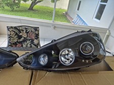 Black Headlights For Acura Rsx 2001-2006 White Light Lens