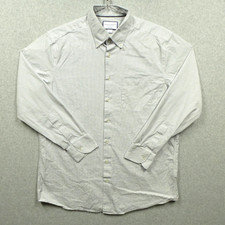 Charles Tyrwhitt Shirt Mens 17 35 White Black Graph Plaid Slim Fit Non Iron