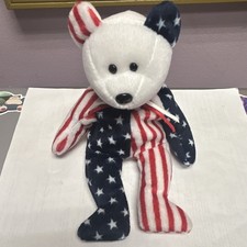 Ty Beanie Baby Spangle Bear Retired Original USA Flag Plush with Tag