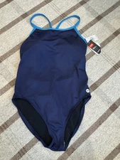 TYR Solid Navy Blue Diamond Control Lift One Piece Swimsuit Women’s  18 New Pad