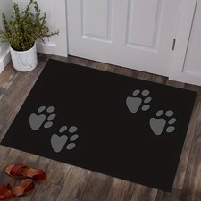 2D Dog Paw Print Door Mat Non-Slip Rubber Entry Floor Mat for Front Door Home
