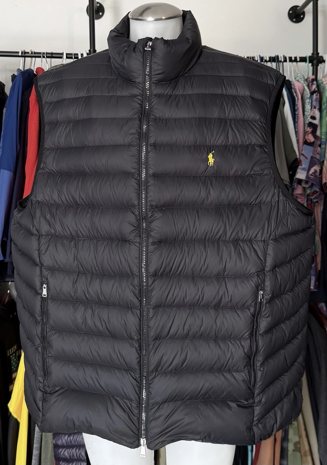 Polo Ralph Lauren Packable Puffer Jacket Vest BLACK Mens SZ 3XL