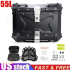 55L Motorcycle Top Case Tail Box Trunk Tour Box Luggage Storage Waterproof Black