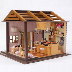 Dettagli Su Fai Da Te Artigianato Miniatura Progetto The Sakura Sushi Bar In Kyoto Di Legno