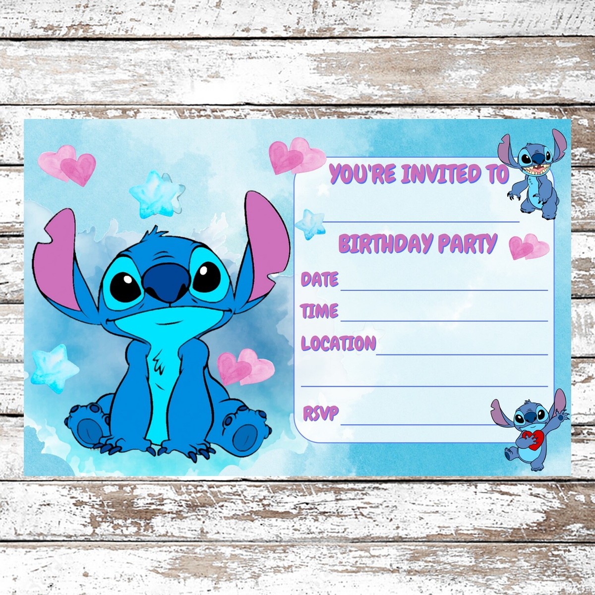 Stitch Birthday Invitations