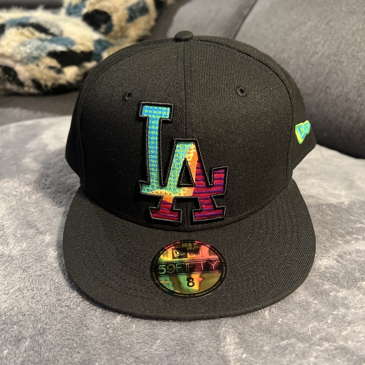 NEW! RARE! New Era 59Fifty Black Los Angeles Dodgers “Neon Fill
