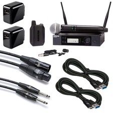 Shure Glxd124r+/85 Combo System With Sm58 And Wl185 Lavalier Mic Cable Kit
