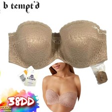 NWT b.tempt'd by Wacoal Women's 34DDD b.enticing Strapless Lace Bra 954237 Sand