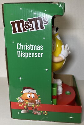 NIB 2018 CandyRific Mars Yellow M&M's Christmas Candy Dispenser