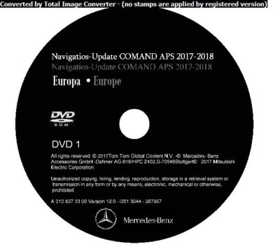MAPS UPDATING NAVIGATOR MERCEDES BENZ COMAND APS NTG4 212 V.12 2017 2018 CD DVD