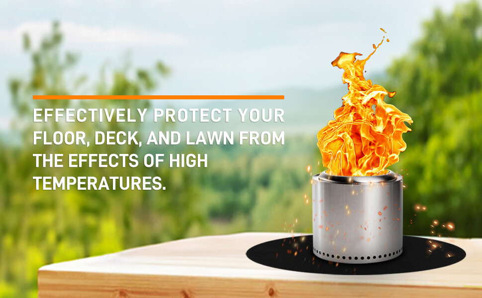 20" Round Under Grill Mat Pit Deck Patio Grass Wood Portable Reusable Waterproof